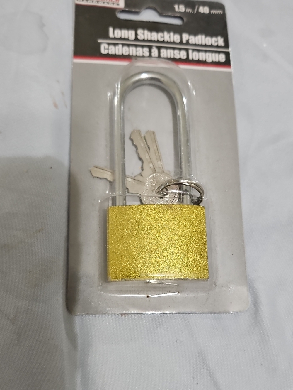 Long Shackle Yellow Padlock with Keys